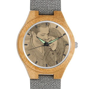 Personalized Engraved Wooden Photo Watches Engraved Watch Gifts For Dad